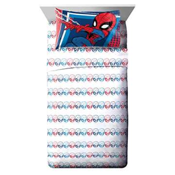 Jay Franco Marvel Super Hero Adventures Go Spidey 4 Piece Toddler Bed Set – Super Soft Microfiber Bed Set Includes Toddler Size Comforter & Sheet Set - Bedding Features Spiderman