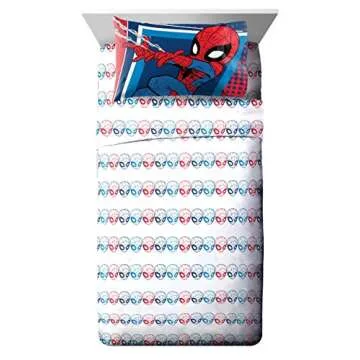 Jay Franco Marvel Super Hero Adventures Go Spidey 4 Piece Toddler Bed Set – Super Soft Microfiber Bed Set Includes Toddler Size Comforter & Sheet Set - Bedding Features Spiderman