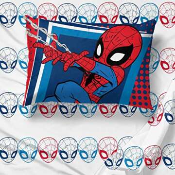 Jay Franco Marvel Super Hero Adventures Go Spidey 4 Piece Toddler Bed Set – Super Soft Microfiber Bed Set Includes Toddler Size Comforter & Sheet Set - Bedding Features Spiderman