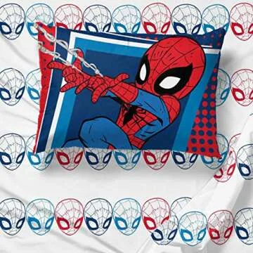 Jay Franco Marvel Super Hero Adventures Go Spidey 4 Piece Toddler Bed Set – Super Soft Microfiber Bed Set Includes Toddler Size Comforter & Sheet Set - Bedding Features Spiderman