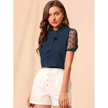 Chic Bow Tie Neck Blouse for Stylish Women