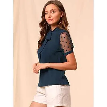 Chic Bow Tie Neck Blouse for Stylish Women