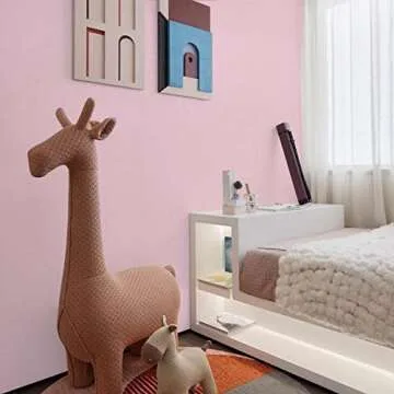 Abyssaly 15.7 inch X 118 inch Pink Wallpaper Embossed Self Adhesive Peel and Stick Removable Home Decorative Vinyl Film Cabinet Furniture Countertop Solid Color Shelf Paper Silk