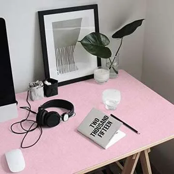 Abyssaly 15.7 inch X 118 inch Pink Wallpaper Embossed Self Adhesive Peel and Stick Removable Home Decorative Vinyl Film Cabinet Furniture Countertop Solid Color Shelf Paper Silk