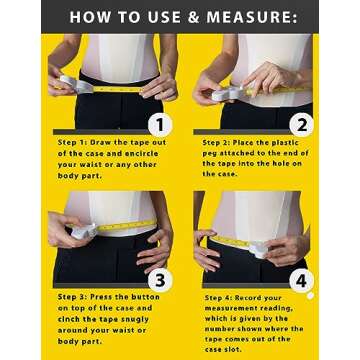 Perfect Body Tape Measure - 80 Inch Automatic Telescopic Tape Measure - Retractable Measuring Tape for Body: Waist, Hip, Bust, Arms, and More (White - 80 inch)