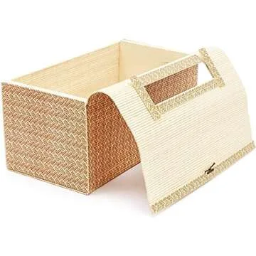 Juvale Rectangular Bamboo Cane Tissue Box Cover, Refillable Bathroom Accessories for Home, Office Reception, Dentist, Hospital, Decorative Desk Accessory (11x6x5 in)