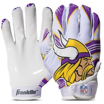 Franklin Sports Minnesota Vikings Youth NFL Football Receiver Gloves -Show Off Team Spirit with Comf...
