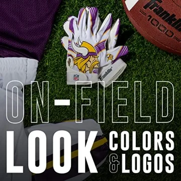 Vikings Youth NFL Football Receiver Gloves for Kids