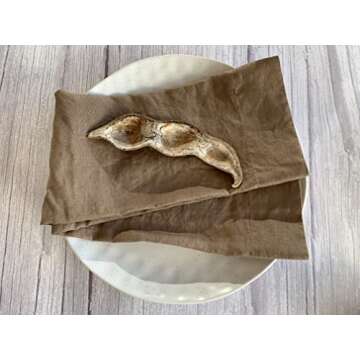 Eight Owls Linen Napkins - Stonewashed Pure Linen Cloth Napkins – Size 20 Inch x 20 Inch - 2 Inch ...
