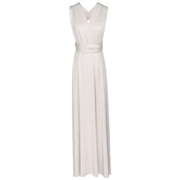 Women Evening Long Dress Convertible Multi Way Wrap Wedding Bridesmaid Dresses Party Pageant Cocktail Ball Prom Gown Summer Beach Maxi Sundress Lady Transformer Bandage Dress Light Gray S