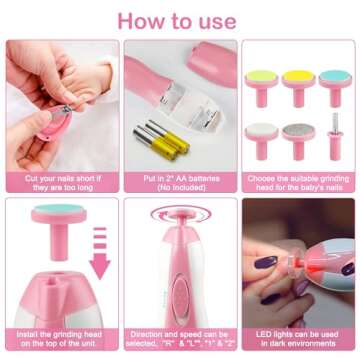 OTTOLIVES Electric Baby Nail Trimmer for Safe Grooming