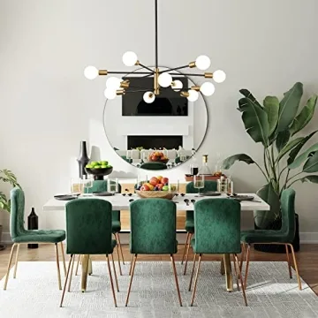 RUIYEY Modern 12-Light Chandelier - Adjustable Heights