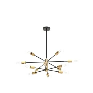 RUIYEY Modern 12-Light Chandelier - Adjustable Heights