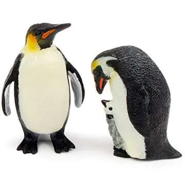 UANDME Polar Animal Toy Figurines Set, Includes Polar Bear Family & Emperor Penguin Family Figures