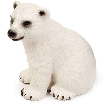 UANDME Polar Animal Toy Figurines Set, Includes Polar Bear Family & Emperor Penguin Family Figures