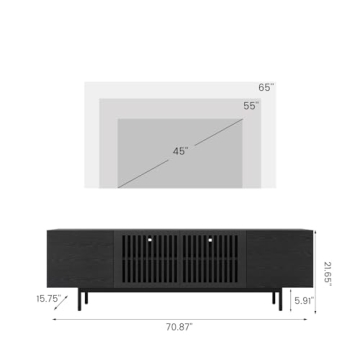 POVISON Fully Assembled TV Stand for 65+ Inch TVs