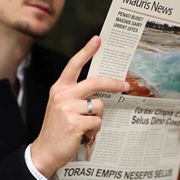 King Will 6mm Stainless Steel Ring Matte Finish & Polished Beveled Edge with I Love You 11.5