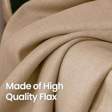 BGment Faux Linen Curtains for Living Room 120 Inch Length 2 Panels Set, Burlap Textured Curtains Light Filtering Privacy Window Curtain Drapes with Grommet, 52 Inch Wide Each Panel, Tan
