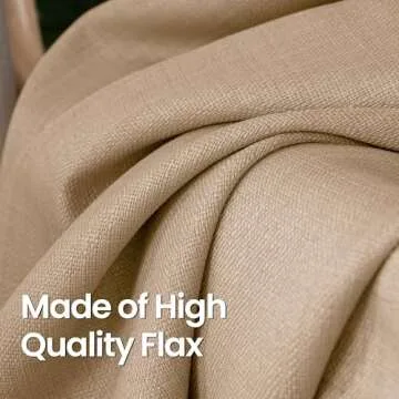 BGment Faux Linen Curtains for Living Room 120 Inch Length 2 Panels Set, Burlap Textured Curtains Light Filtering Privacy Window Curtain Drapes with Grommet, 52 Inch Wide Each Panel, Tan
