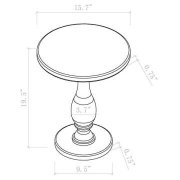 LIKENOW Acrylic End Table,Acrylic Side Table,Modern Nightstand with Clear Small Round Top and Solid Post for Living Room,Bedroom and Lobby 15.7x15.7x19.5 High inches