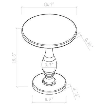 LIKENOW Acrylic End Table,Acrylic Side Table,Modern Nightstand with Clear Small Round Top and Solid Post for Living Room,Bedroom and Lobby 15.7x15.7x19.5 High inches
