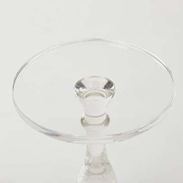 LIKENOW Acrylic End Table,Acrylic Side Table,Modern Nightstand with Clear Small Round Top and Solid Post for Living Room,Bedroom and Lobby 15.7x15.7x19.5 High inches