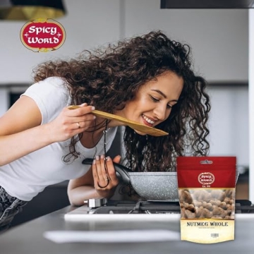 Spicy World Whole Nutmeg 12 Oz - Natural Flavor Booster