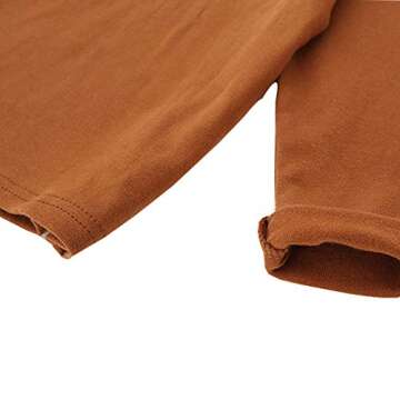 MODNTOGA Toddler Turtleneck Baby Girl Boy Long Sleeve Shirt Solid Color Mock Neck Shirt Knitwear Blouse Fall Winter Clothes (Brown, 90(18-24Months))