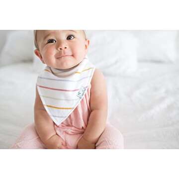 Copper Pearl Baby Bandana Bibs - 4 Pack Soft Cotton Baby Bibs for Drooling and Teething, Absorbent Drool Bibs for Baby Girl and Boy, Adjustable to Fit Newborns to Toddlers, Tons of Styles (Olive)