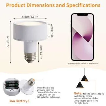Vitnucrol 2 Pack Magnetic Battery Operated Light Bulbs with Remote Control, Cordless LED Puck Lights...