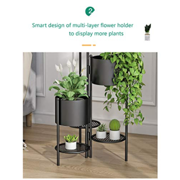 AISUNDY Metal Plant Stand Elegant 6 Tier Indoor Display