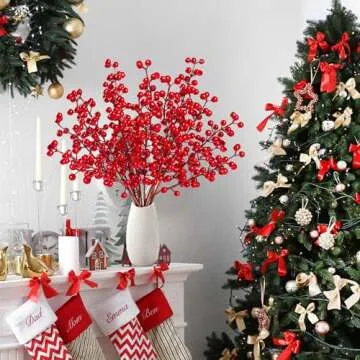 Artful Sggvecsy 15 Pack Berry Stems for Christmas Decor