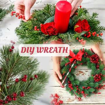 Artful Sggvecsy 15 Pack Berry Stems for Christmas Decor