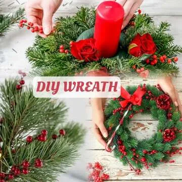 Artful Sggvecsy 15 Pack Berry Stems for Christmas Decor