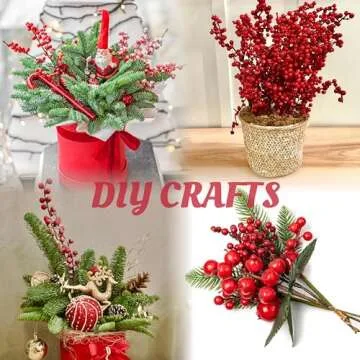 Artful Sggvecsy 15 Pack Berry Stems for Christmas Decor