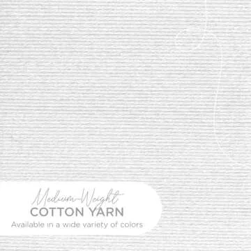 Lion Brand 24/7 Cotton Yarn, Lightweight Yarn for Knitting, Crocheting, and Crafts, White, 1 Pack