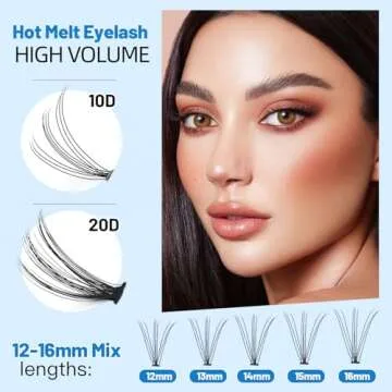 Bodermincer 240pcs C Curl 10D/20D Cluster Eyelashes 12/13/14/15/16mm and Under Eyelashes Mixed Professional Makeup Individual Cluster Eye Lashes (12/13/14/15/16mm and Under Eyelashes)