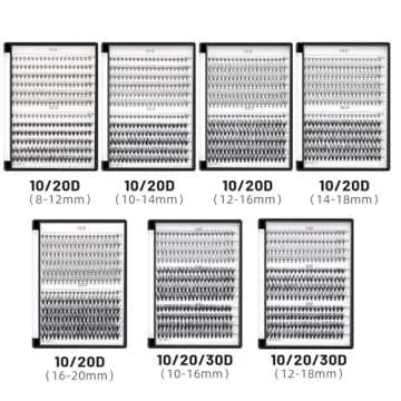 Bodermincer 240pcs C Curl 10D/20D Cluster Eyelashes 12/13/14/15/16mm and Under Eyelashes Mixed Professional Makeup Individual Cluster Eye Lashes (12/13/14/15/16mm and Under Eyelashes)