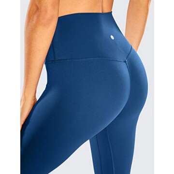 CRZ YOGA Women's Naked Feeling Yoga Pants 28 Inches - High Waisted Workout Leggings Full Length Tights Buttery Soft Ocean Blue X-Large