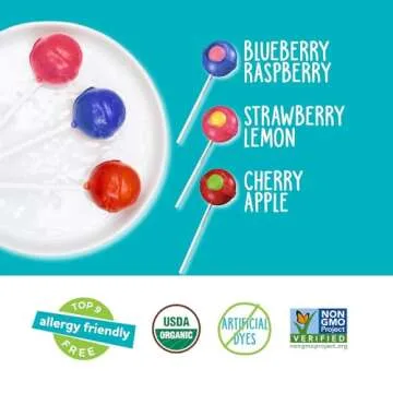YumEarth Organic Duo Pops, Lollipops with Fruit Chew Centers - Allergy Friendly (Top 9 Free), No Artificial Dyes or Flavors, Non GMO, Gluten Free, Vegan Candy Snacks - 20 Individually Wrapped Pops
