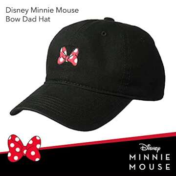 Disney Minnie Mouse Baseball Cap, Black Bow