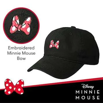 Disney Minnie Mouse Baseball Cap, Black Bow
