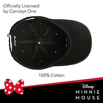 Disney Minnie Mouse Baseball Cap, Black Bow