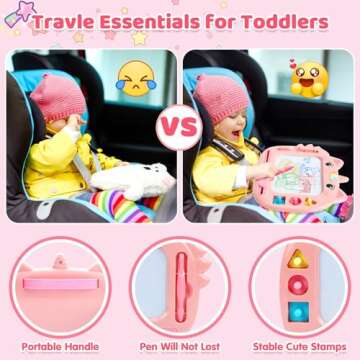 Unicorn Toddler Girl Toys Age 1-3, Colorful Magnetic Drawing Board, Learning Toy for 1 2 3 Year Old Baby, Portable Magna Kids Doodle Travel Essentials, Mess-Free Etch Sketch, Christmas Birthday Gifts