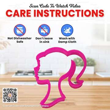 CookieCutterCom Doll Head Cookie Cutter 4 Inch - Hand Made in the USA - Color may vary