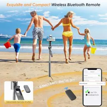 Marchpower 63” Remote Auto Face Tracking Tripod 360°Rotating for iPhone with Light, Motion Sensor Phone Tripod Stand, Face Body Phone Camera Mount Gesture Control for Vlog/Live Stream/Video Recording