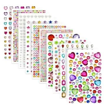 2774PCS Gem Stickers, Self Adhesive Gems for Crafts, Acrylic Bling Heart Stickers, Jewel Stickers Crafts self Adhesive, Assorted Shapes Jewels Rhinestones Stickers, Craft Supplies for Kids