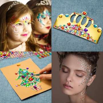 2774PCS Gem Stickers, Self Adhesive Gems for Crafts, Acrylic Bling Heart Stickers, Jewel Stickers Crafts self Adhesive, Assorted Shapes Jewels Rhinestones Stickers, Craft Supplies for Kids