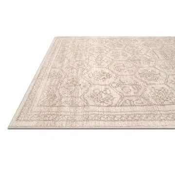 Jenni Yolo Home Aster Area Rug - 5'3" x 7' Neutral Tan Rectangle, Stain-Resistant, Non-Shedding, Easy to Clean, Soft, Durable, Traditional Indoor Home Décor