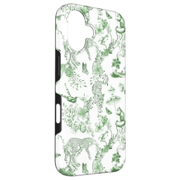 Elegant French Green Toile Phone Case for Protection
